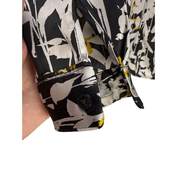 Guess Womens Floral Long Sleeve Button-Down Blouse Size M Polyester - Picture 4 of 8